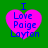 Four identical pink heart-shaped icons with blue text "I Love Paige Layton" on a green background, arranged in a