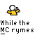 Pixelated yellow figure with white head in multiple poses above text lines on gray background.