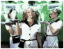 Three distinct frames of a Britney Spears-themed animated icon showing cheerleaders, close-up face, and stage performance with 'AZ' backdrop.