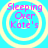 Four identical circular icons with concentric rings on a cyan background, each displaying pink text reading "Sleeping Over Kate's".
