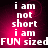 Pixelated text on a pink-to-black gradient background with repeated phrases and a central 'FUN sized' banner.
