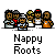 Pixelated group of five figures with varied clothing and a child, transitioning through motion blur and abstract shapes before returning to the group.