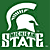 A contact sheet of two Michigan State Spartan helmet logos on green background and a CoolBuddy.com text logo on blue background, arranged in a 2x2 grid with gray transparency space.