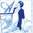 Animated icon of a couple in formal attire standing on a balcony with blue and white decorative elements.
