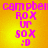 A static image with a yellow gradient background displays pink text reading 'campbell', 'ROX', 'UR', 'SOX', and ':D' in a vertical stack.