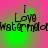 A static image with pink and green gradient background displaying repeated text "I Love Watermelon" in pixelated black font.