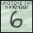 Pixelated light green background with 'WAITING FOR NOVEMBER' text and a large number 6, featuring two heart icons in bottom-right corners of some