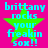 A bright pink background features a green star with cyan text reading "brittany rocks your freakin sox!!" in pixelated font, displayed across four identical