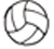 Black-and-white icon featuring a volleyball graphic and text reading "Lady Eagles Volleyball" above a gray bar, with additional text below the bar.