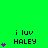 Green background with 'i luv HALEY' text and purple heart icons in a , showing animation changes across frames