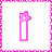 Pink and white pixelated with repeated text elements, featuring a candle-like shape at the top and 'LOVE my baby' phrases below