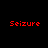 Four display the word 'Seizure' in red pixelated text against black, gray, white, and dark gray backgrounds respectively