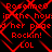 Red pixelated text and X-shaped lines repeat across a black background in an animated pattern.