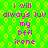 Green background with yellow diamond pattern and pink text repeating 'i will always luv my bffl irene' in two