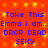 Static image with orange background and yellow sparkles displaying blue pixelated text repeating 'Take This Emma i am...DROP DEAD SEXY' in two identical horizontal sections.