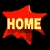 Red star-shaped icons with yellow text "HOME" on black background, arranged in a pattern