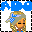 Pixel art character with blonde hair and blue checkered headband, displayed in a with text "ADORABLE DOLLS" above
