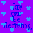 Pixelated blue text on purple background with light blue hearts, repeating 'I'm can be decaying' in a pattern