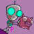 Pixelated robot with teal eyes holds pink piglet against purple background; text below changes from 'P' to 'Piggy! Oink' across frames.