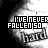 Black-and-white animated icon with repeated text "I'VE NEVER FALLEN 50" and a stylized face showing teeth, displayed in multiple vertical