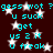 Dark brown background with white stars and cyan text repeating 'gess wot ? u suck get us 2 it u freak' in a pattern