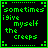 Static pixel art icon with green text on black background framed by green border elements, displaying a phrase in lowercase letters.