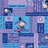 Pixelated static image of a character with dark hair, light skin, and a red lower garment against a blue background with purple accents.