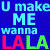 Pixelated text-based animation with repeating phrases in cyan, red, and green on a blue background.
