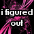 Pixelated pink and black abstract background with white text reading "i figured out not 1!" and "i like 2 people" in separate sections.