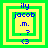 Pixelated icon with layered green and yellow squares, blue text 'ily', 'jacob', '.m.', '?', '<3' on a bright green background.