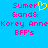 Pixelated text and symbols on a bright blue background with pink and yellow elements.