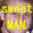 nine identical pixelated faces with overlaid text in various colors and styles
