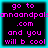 Four identical pixelated display pink text on black backgrounds with cyan borders, each reading 'go to mnaandpal.com and you will b cool' in a retro digital style