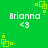 Green background with repeated white text 'Brianna' and '<3', surrounded by yellow square-based decorative elements.