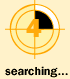Four of a countdown timer with orange numerals inside circular targets, each showing 'searching...' text below