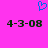 A static image with a bright pink background, blue pixelated heart symbol at top center, and two identical dark green date strings below.