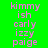 Green background with pink text listing names in a pattern, some highlighted white