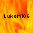 A static image with a fiery orange-yellow background and the text 'Lukem106' in black pixelated font across three sections.