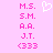 A static image with a light pink background displays two identical of text and symbols in bright pink, separated by a white pixelated heart symbol