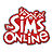 Pixelated character head with changing lip colors and hair accessories across six , including a 'Sims Online' logo