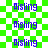 A green and white checkered background with repeated blue text 'Aisling' in a pixelated font, displayed in a
