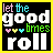 A contact sheet of 11 animated frames showing a pixel art icon with the text "let the good times roll" and heart symbols, each frame in a different colored border.