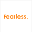 Six pixelated 'Fearless.' text icons in orange, purple, pink, green, blue, and gray arranged in a with white backgrounds