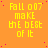 Static orange background with yellow text reading "Fall 07 make the best of it" repeated in a pattern, scattered red dots, and one gray square at bottom right