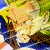 Animated sequence showing a yellow and brown creature with green foliage background, transitioning from left-facing to right-facing pose.