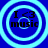 Four identical circular icons with blue backgrounds and light blue concentric rings, each displaying "I <3 music" text in black.