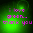 Green background with pink text reading 'i love green... thank you' in four identical