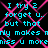 Cyan text on black background with pink pattern, repeating lyrics about missing someone