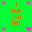 Green background with orange text 'i love you ben' and alternating gray/pink heart icons in a pattern