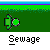 Green and gray pixelated icon with 'Sewage' text below a green speaker symbol on a green background.